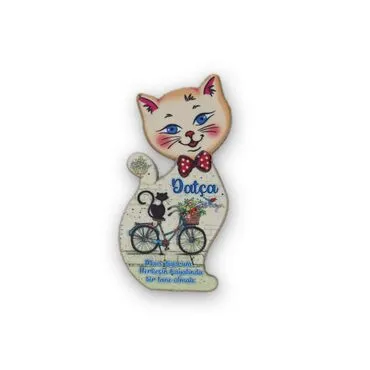Wholesale Datça Themed Myros UV Cat Shaped Refrigerator Magnet 43*87 mm - 4