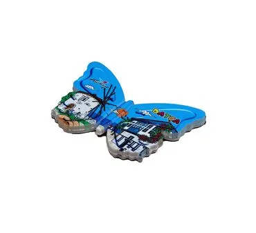 Wholesale Datça Themed Myros UV Butterfly Shaped Refrigerator Magnet 80x58 mm - 7