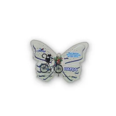 Wholesale Datça Themed Myros UV Butterfly Shaped Refrigerator Magnet 80x58 mm - 4