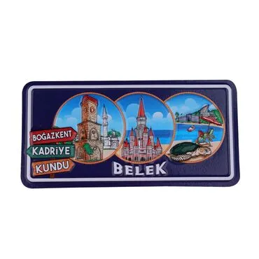Belek Themed Embossed Pvc Oppression Fridge Magnet - 5