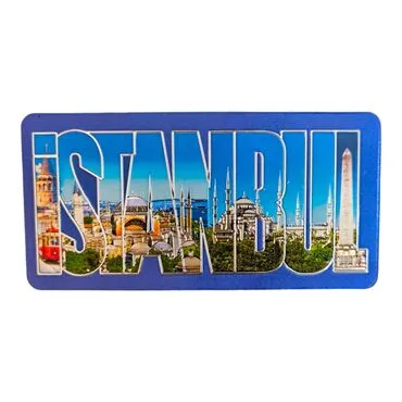 Wholesale Istanbul Themed Metallic Refrigerator Magnet 50x100 mm - 2