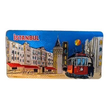 Wholesale Istanbul Themed Metallic Refrigerator Magnet 50x100 mm - 3