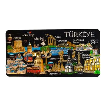 Wholesale Türkiye Themed Metallic Refrigerator Magnet 50x100 mm - 3