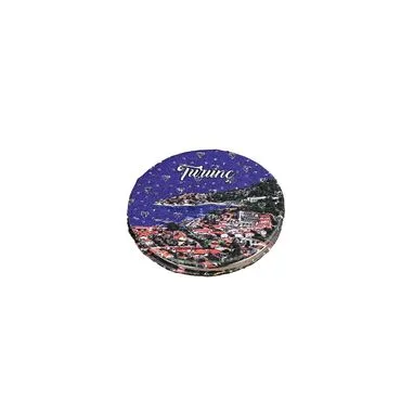 Wholesale Turunç Themed Myros Round PU Mirror - 2