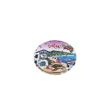Wholesale Turunç Themed Myros Round PU Mirror - 7