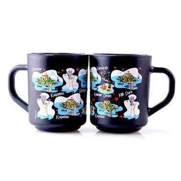 Wholesale Kuşadası Themed Glass Mug Set of 2 - 6