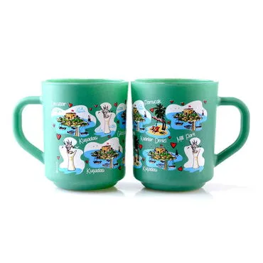 Wholesale Kuşadası Themed Glass Mug Set of 2 - 8