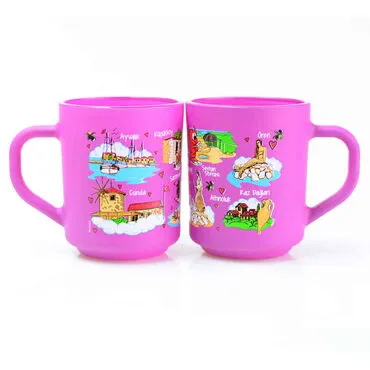 Wholesale Ayvalık Themed Glass Mug Set of 2 - 3