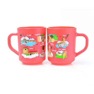 Wholesale Ayvalık Themed Glass Mug Set of 2 - 6