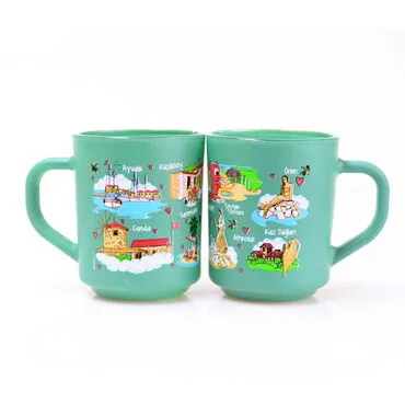 Wholesale Ayvalık Themed Glass Mug Set of 2 - 7