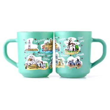Wholesale Bodrum Themed Glass Mug Set of 2