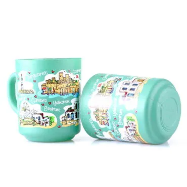 Wholesale Bodrum Themed Glass Mug Set of 2 - 2
