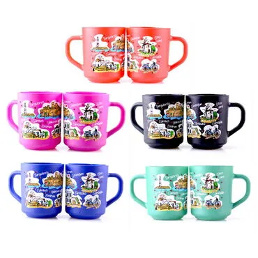 Wholesale Bodrum Themed Glass Mug Set of 2 - 3