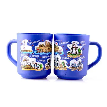 Wholesale Bodrum Themed Glass Mug Set of 2 - 7