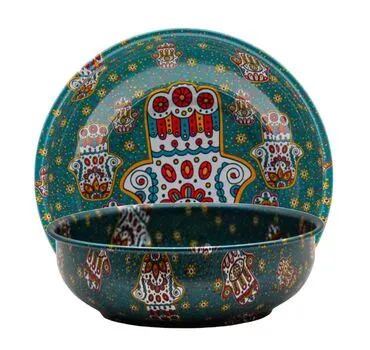 Wholesale Fatima's Hand Themed Metal Bowl 95 mm - Standart