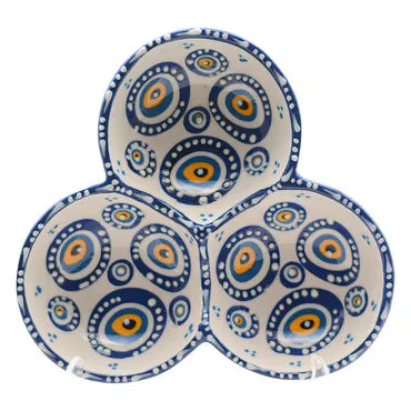 Wholesale Embossed Evil Eye Round Snack Bowl 21 cm - 2