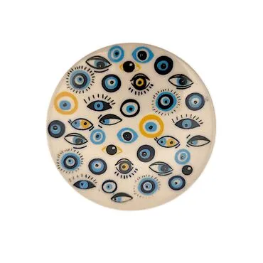 Turkish Ceramic Serigraphy Round Coaster 95 mm - Standart - 10