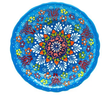 Toptan Kabartma 17 Cm Yemek Tabağı - Mavi - 2