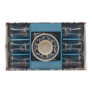 Wholesale Set of 6 Asena Tea Glasses - Standart - 2