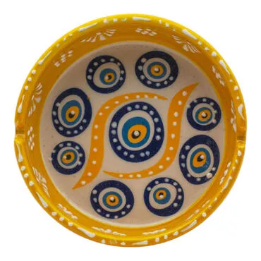 Wholesale Medium Paşabahçe Engraved Evil Eye Ashtray - Standart - 2