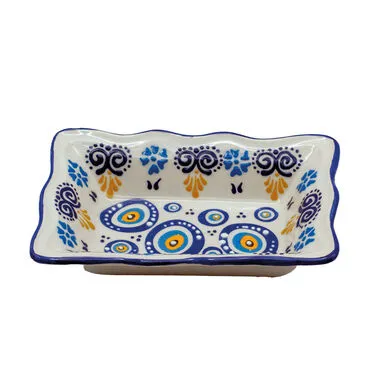 Wholesale Special Embossed Evil Eye Rectangle Snack Dish - 3