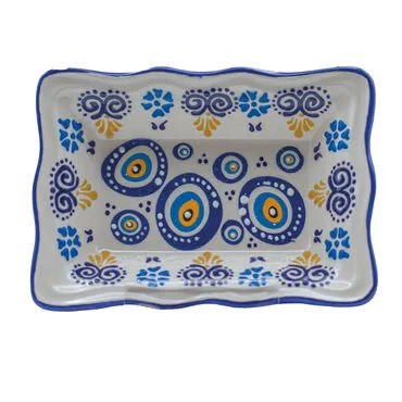Wholesale Special Embossed Evil Eye Rectangle Snack Dish - 4