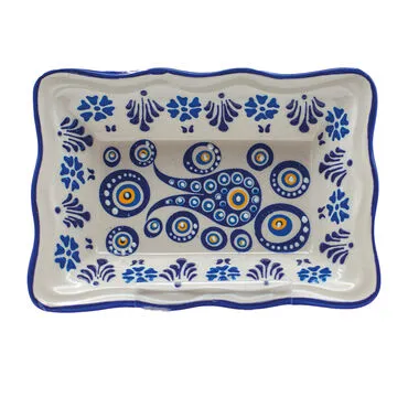 Wholesale Special Embossed Evil Eye Rectangle Snack Dish - 5