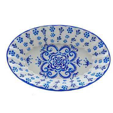 Wholesale Blue White Oval Snack Bowl - 5