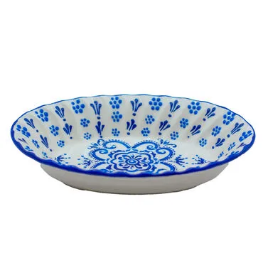 Wholesale Blue White Oval Snack Bowl - 6