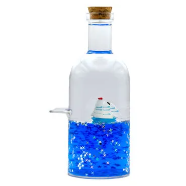 Wholesale Blue Liquid Acrylic Cork Bottle