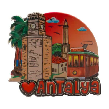 Wholesale Myros Antalya Themed Traditional Polyester Refrigerator Magnet - 12