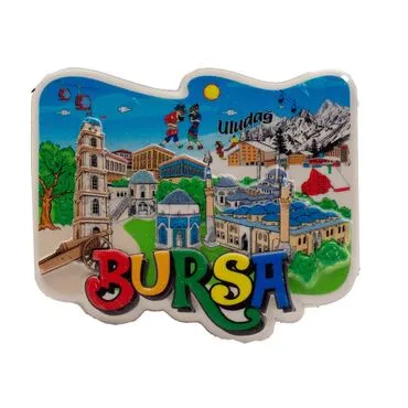 Toptan Myros Bursa Temalı Yöresel Polyester Magnet - 20