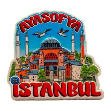 Wholesale Myros Istanbul Themed Local Polyester Refrigerator Magnet
