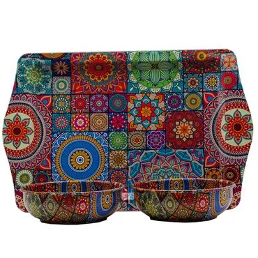 Wholesale Mandala Themed Metal Tray and Bowl Set - 4