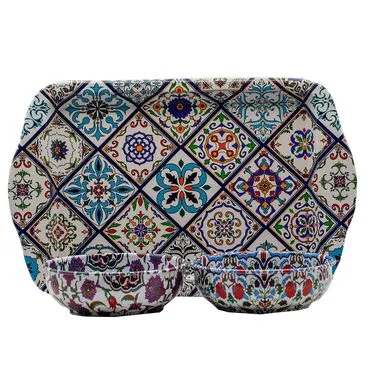 Wholesale Mandala Themed Metal Tray and Bowl Set - 7