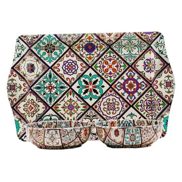 Wholesale Mandala Themed Metal Tray and Bowl Set - 9
