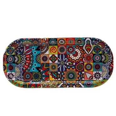 Wholesale Mandala Themed Oval Tray - 8
