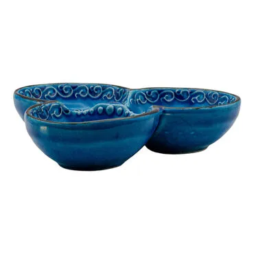 Wholesale Turquoise Set of 3 Round Snack Bowls Small 15 cm - 2