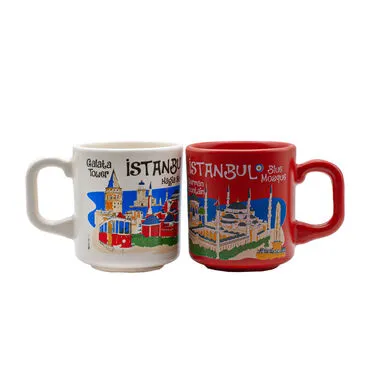 Wholesale İstanbul Themed Traditional Ceramic Cappuccino Mug