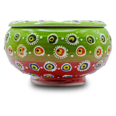 Wholesale Embossed Nazar Large Covered Ashtray - 4