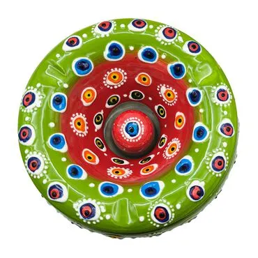Wholesale Embossed Nazar Large Covered Ashtray - 2