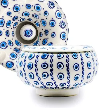 Wholesale Embossed Nazar Large Covered Ashtray - 6