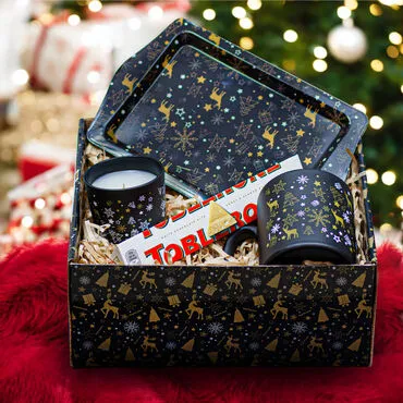 Wholesale Black Christmas Themed Gift Box