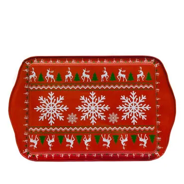Toptan Yılbaşı Temalı Mi̇ni̇ Metal Tepsi̇ (25*16 Cm) Çi̇ft Yön Baskılı - Standart - 2