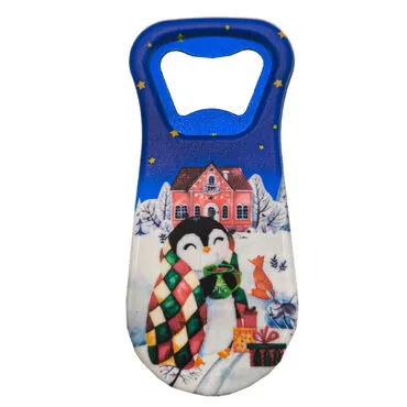 Christmas Themed Customised Uv Printed Plastic Base Plastic Base Bottle Opener 95x43 mm