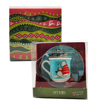 Wholesale Turquoise Polar Bear Coffee Cup Set