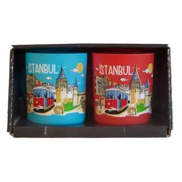Istanbul Themed Dual Glass Mug Set - 11