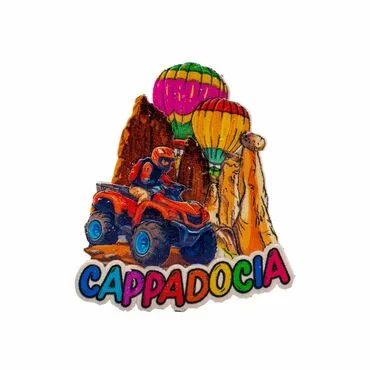 Wholesale Myros Cappadocia Themed Traditional Polyester Refrigerator Magnet - 10