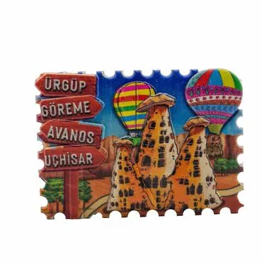 Wholesale Myros Cappadocia Themed Traditional Polyester Refrigerator Magnet - 12