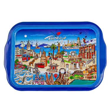 Toptan Türkiye  Temalı Tepsi Çift Yön Baskılı 23*30 CM